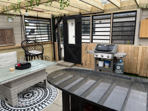 Table inside Garden room constructed in the Barbecue area of a Leixlip home, County Kildare