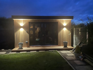 Garden Room in Newcastle, South County Dublin, Ireland at night