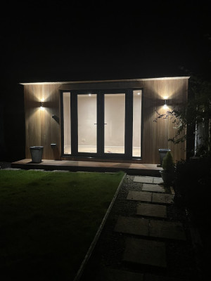 Garden Room in Newcastle, South County Dublin, Ireland at night